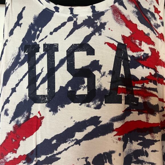 USA Red White and Blue Tye Dye Tank - Picture 2 of 3